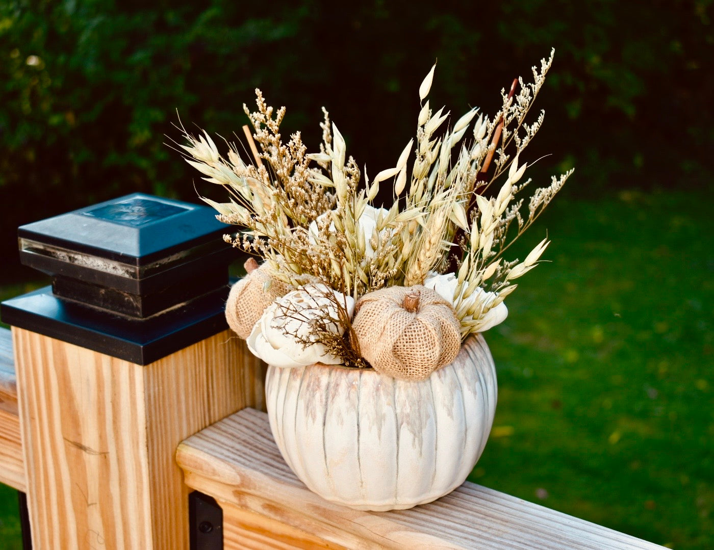 Dried Flower Pumpkin Arrangement